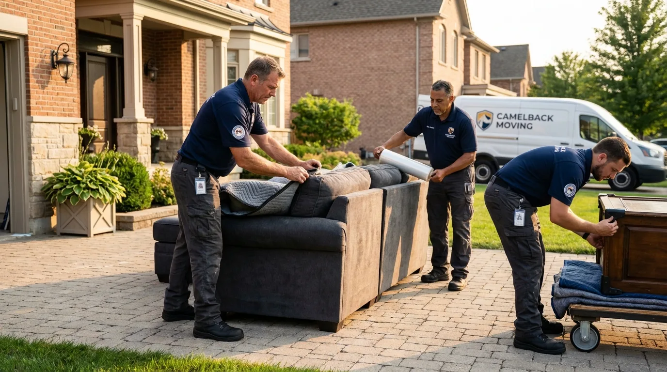 Large estate moving crew wrapping furniture in Fort Washakie, WY